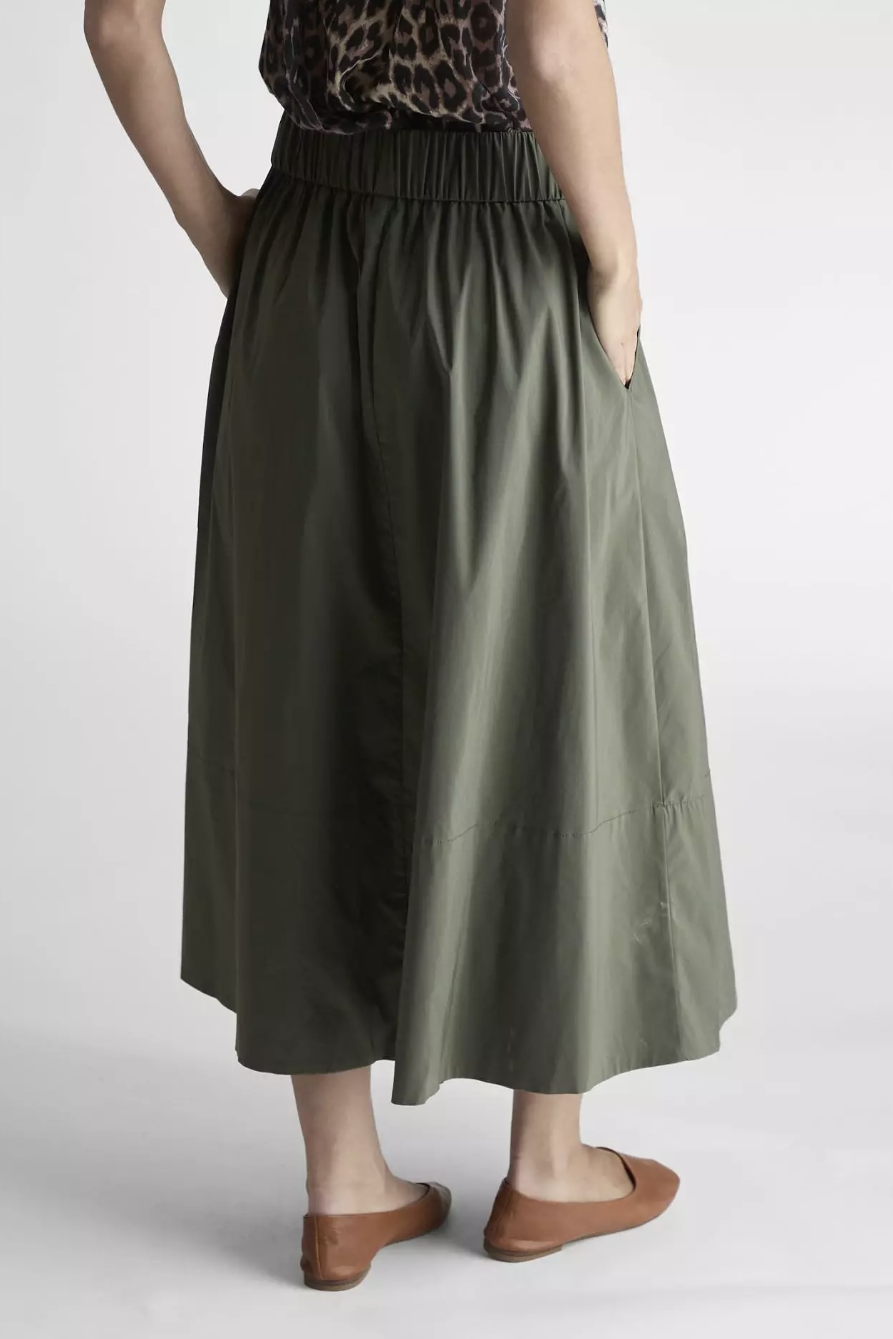 Neo Noir  - Yara Poplin Skirt Army - 3