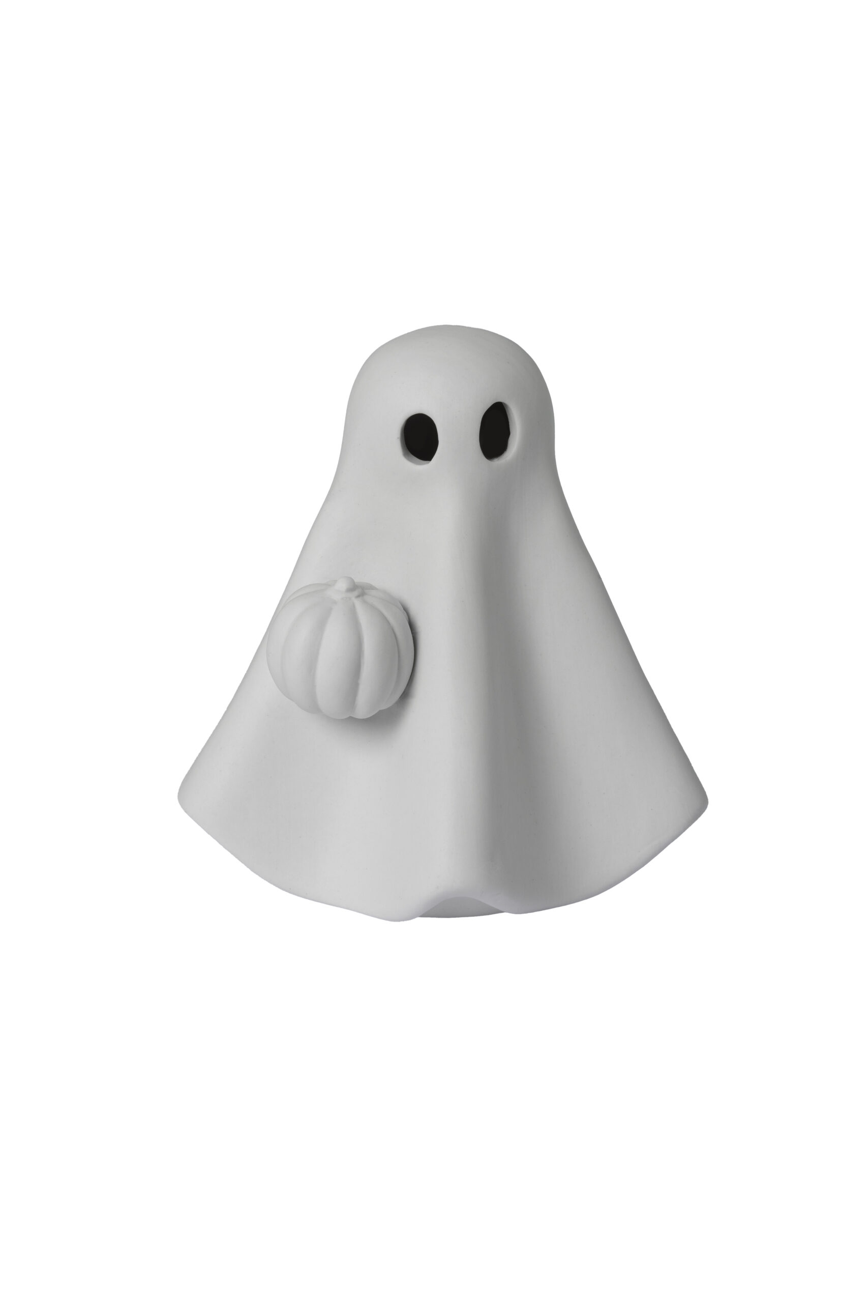 Sam - Ghost with pumpkin - White - Ceramic - Halloween - 11x13 cm - 2