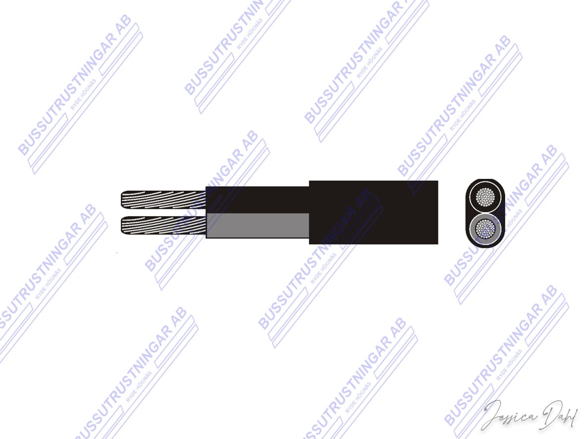 Kabel 2x0,75 mm2 Svart