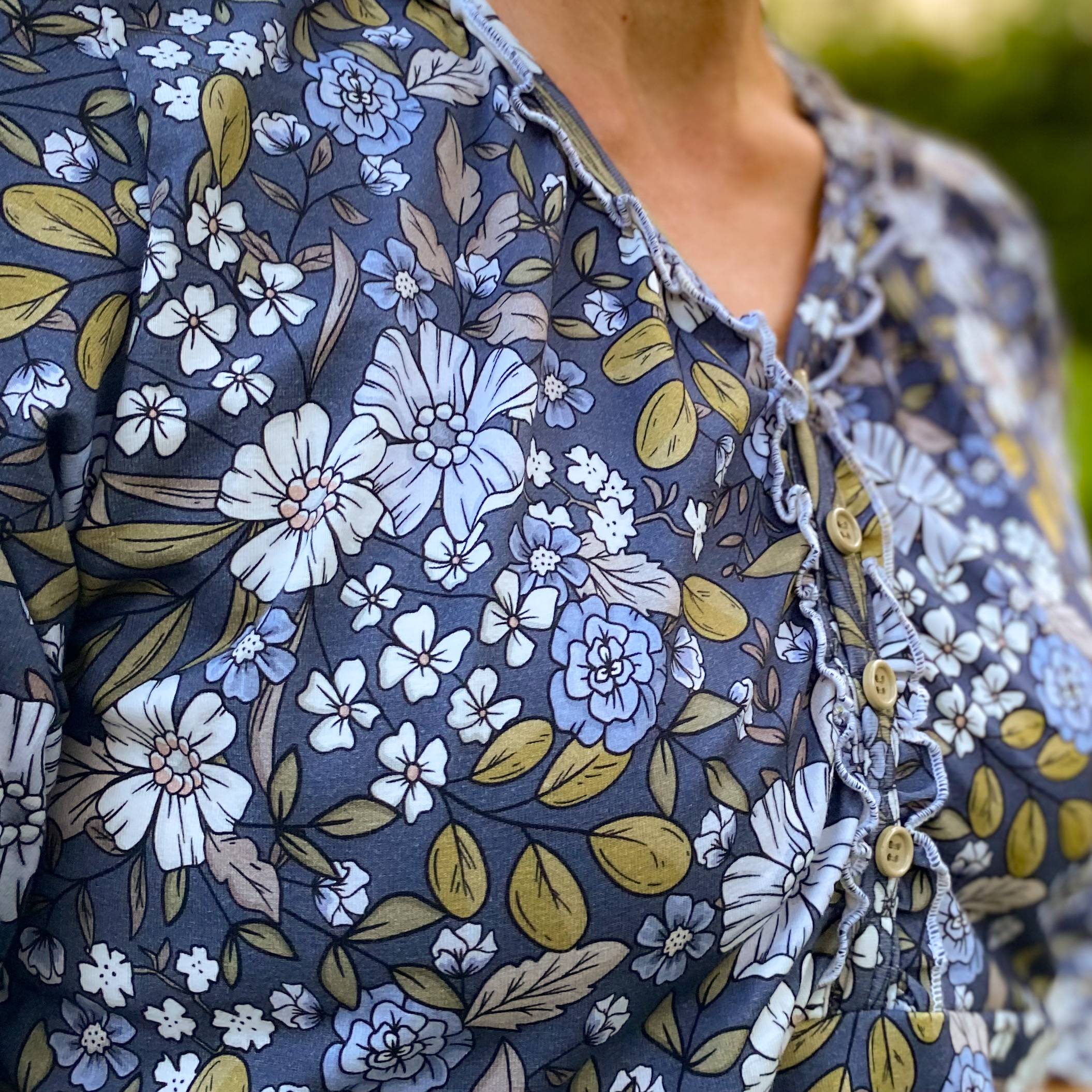 SLUTSÅLT! Jerseytyg ekologisk bomull,   "TRUE BLOSSOM",  metervara - 3