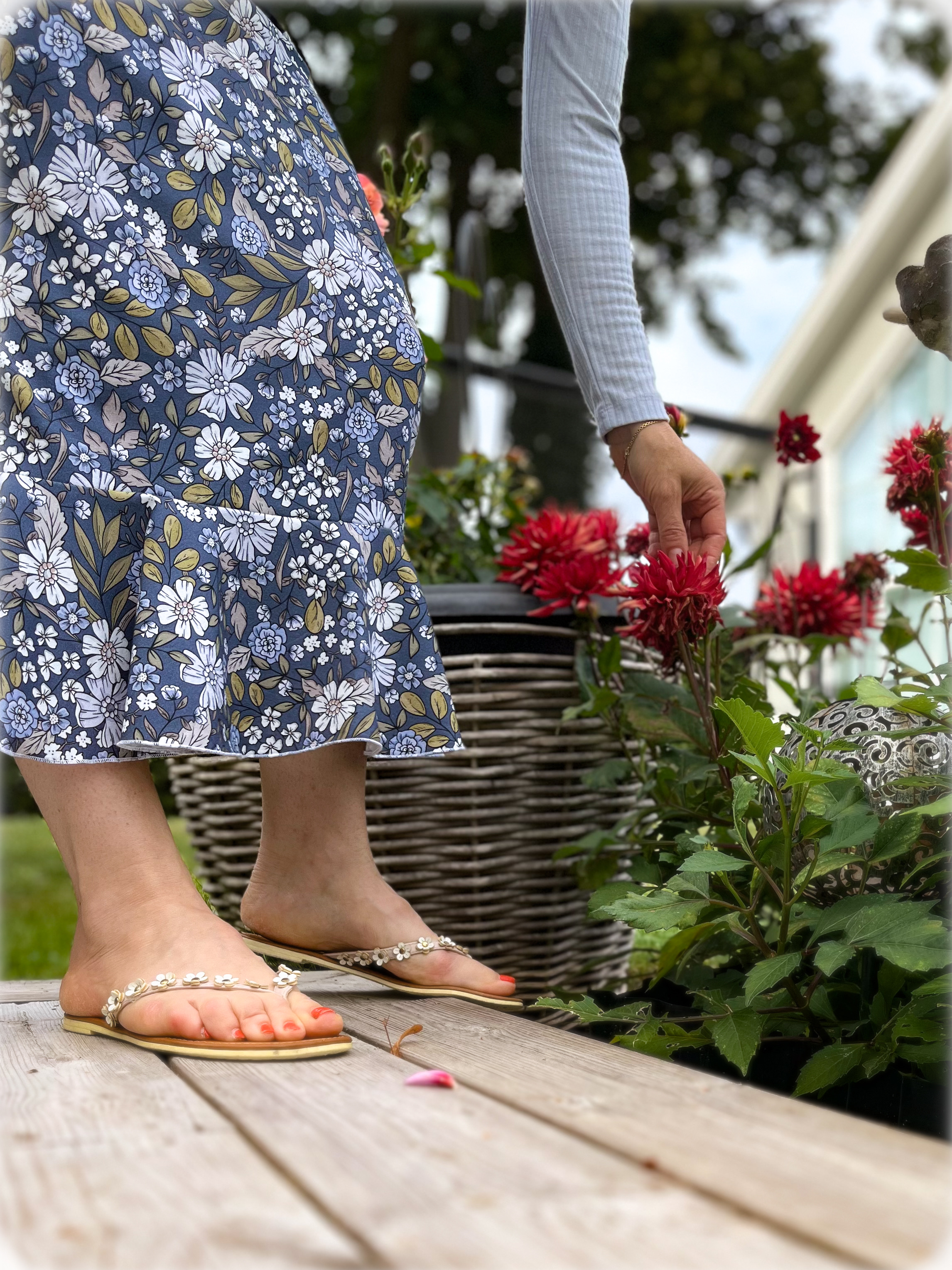 SLUTSÅLT! Jerseytyg ekologisk bomull,   "TRUE BLOSSOM",  metervara - 6