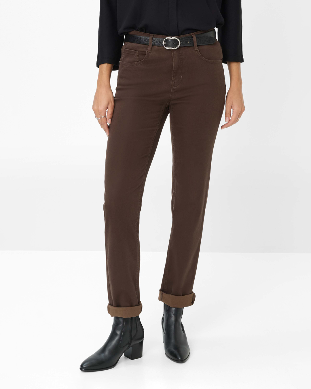 Jeans Carola mörkbrun lyocellblanding