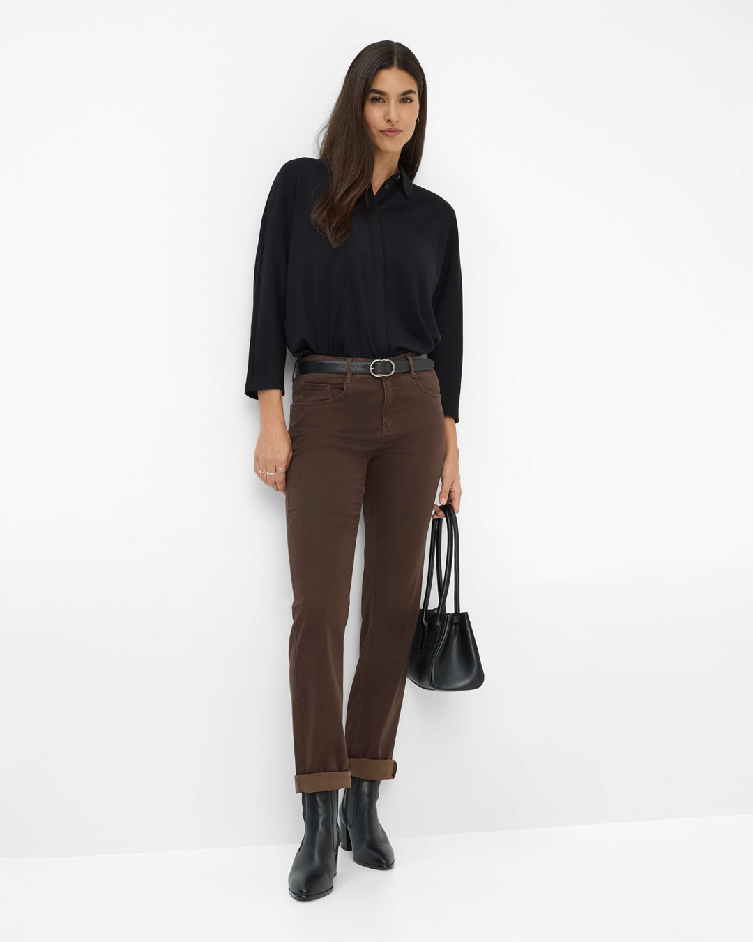 Jeans Carola mörkbrun lyocellblanding - 5