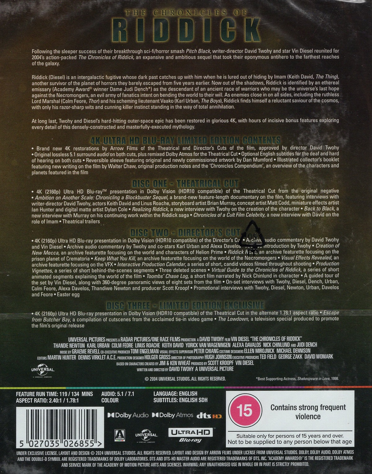 The Chronicles of Riddick (Limited Edition) (ej svensk text) (4K Ultra HD) - 2