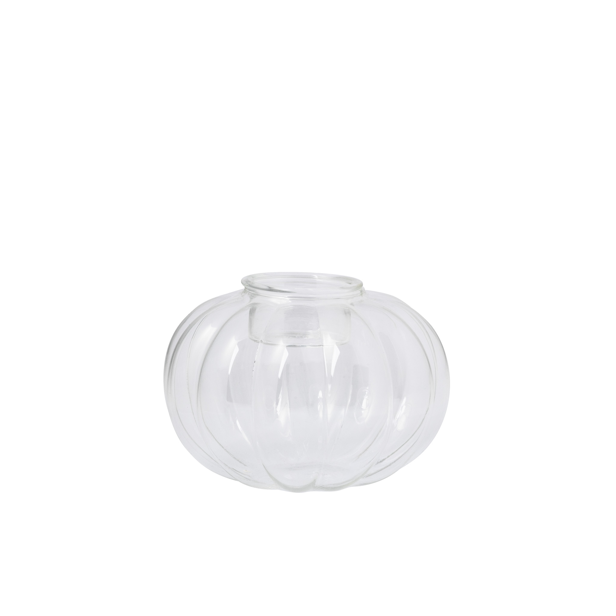 Mörby Ljushållare Pumpa - Ljuslykta - Ljusstake - Klarglas - 13x9 cm - 3