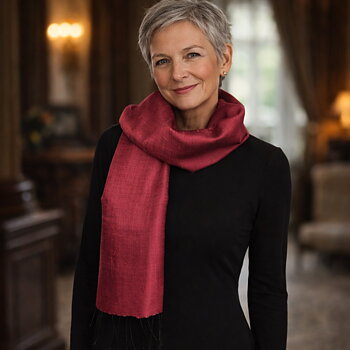 Magda MörkRöd Sidensjal 