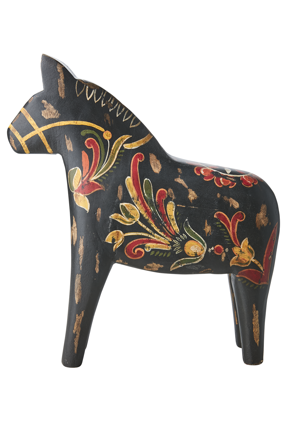 Horse - Foal - Dalahorse - Painted - Black/Multicoloured - Wood - 27x8x30 cm - 2