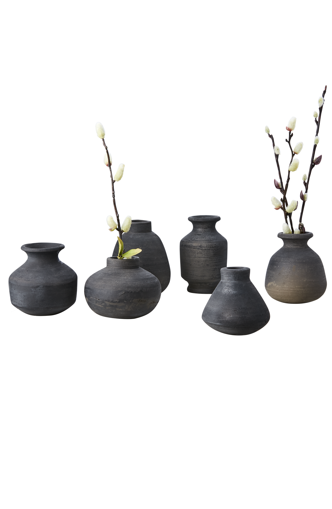Pots - Urns - Vases - Terracotta - Black - 6-pack - 2