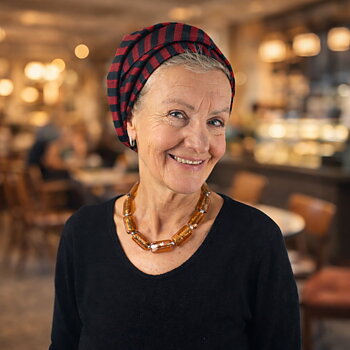 Magda VinRöd-Svart Sidensjal 