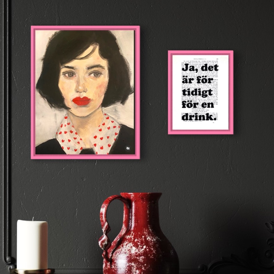 Tavla med texten Ja det är för tidigt för en drink