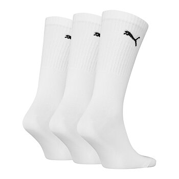 Puma Regular Crew Socks White - 3 pack