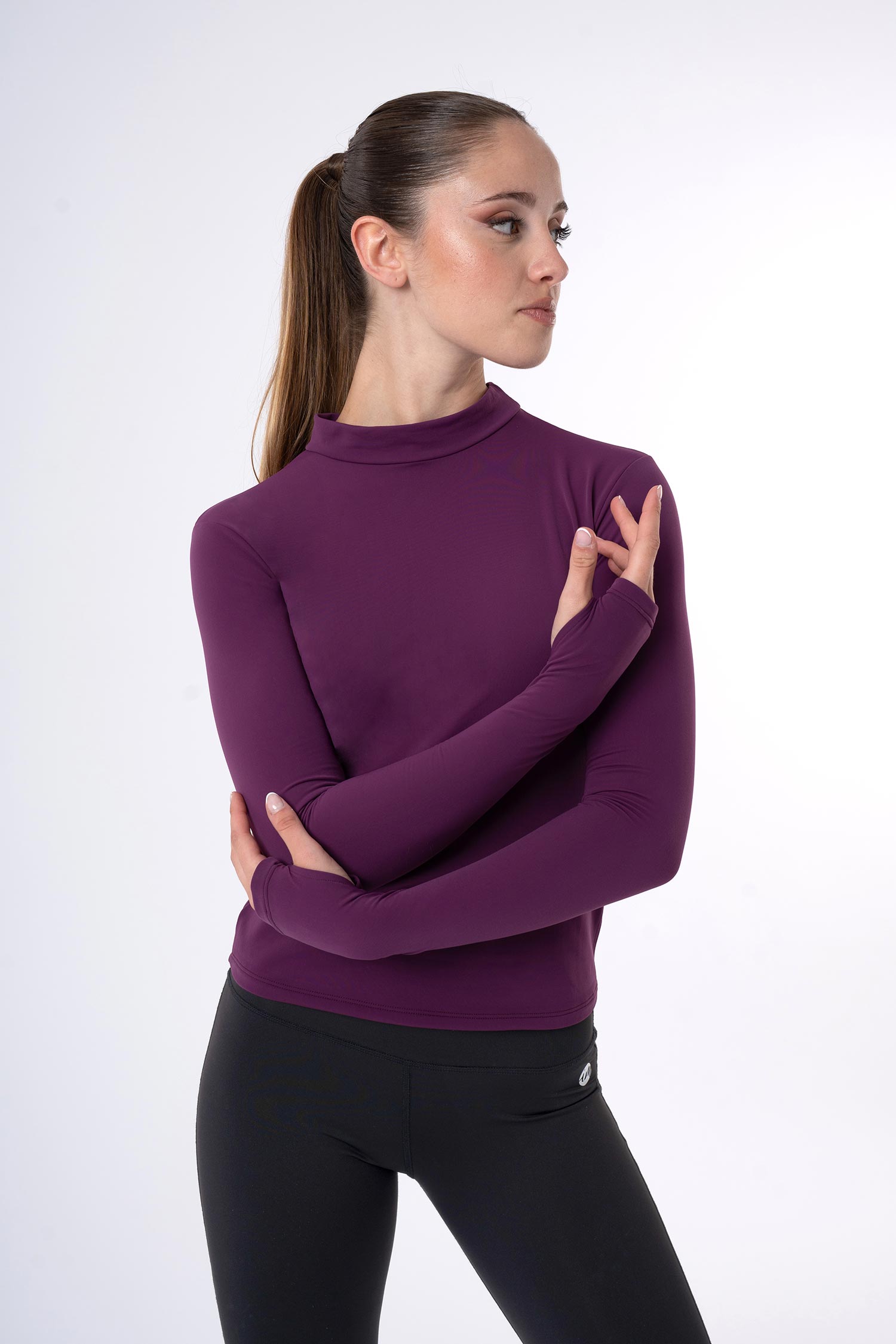 Vinröd polo i microfiber