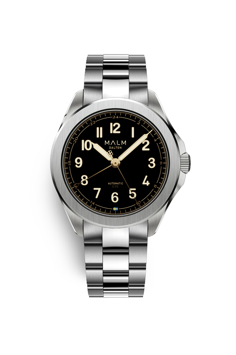 MALM Dalton Black UTC Automatic 38 Länk i rostfritt stål