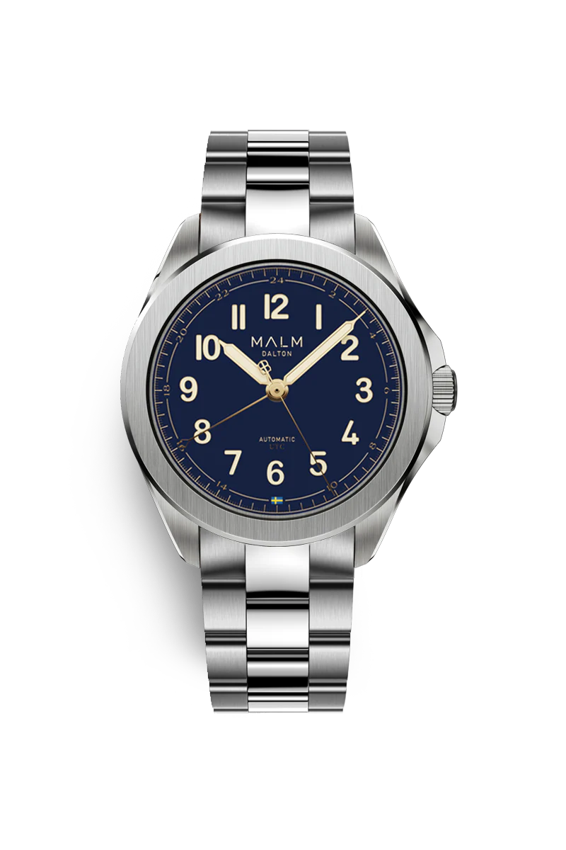 MALM Dalton Blue UTC Automatic 38 Länk i rostfritt stål