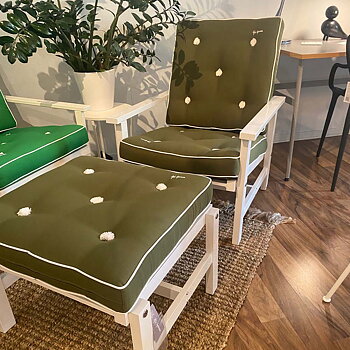 Fåtölj + Pall Vit Aluminium - Fri Form - Designfynd/Skyltex*
