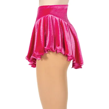 Rynkad kjol i glittersammet i fuchsia