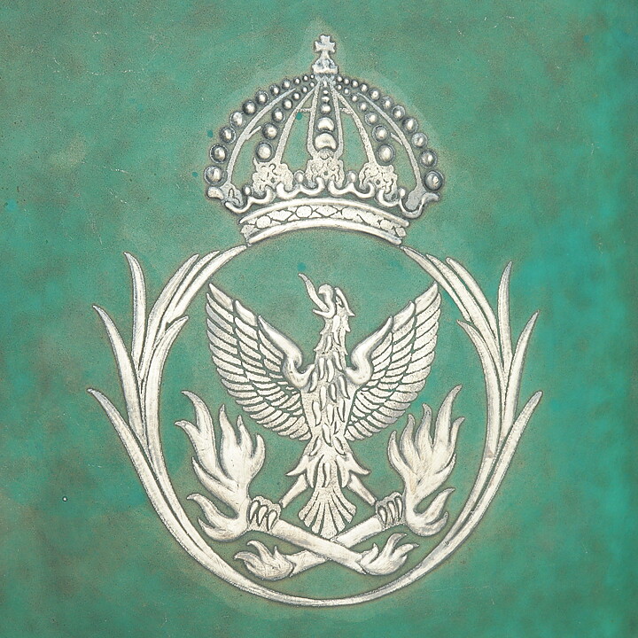 Wilhelm Kåge (Argenta 1932) Quadratic Bowl with Eagle Motif 21 cm
