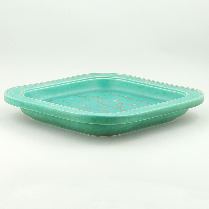 Wilhelm Kåge (Argenta 1959) Quadratic Bowl with Lily of the Vally Motif 29 cm
