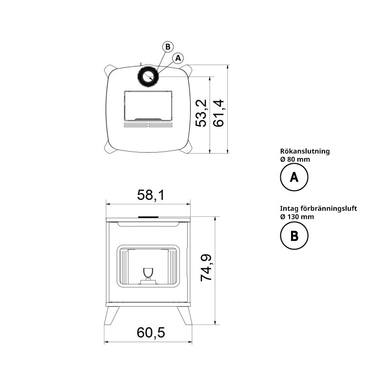 Pelletskamin CADEL Hublot UP 6 kW - 5