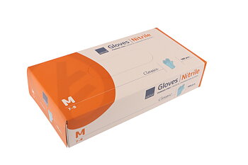 Nitrilhandske Classic Puderfri Blå M 100 st
