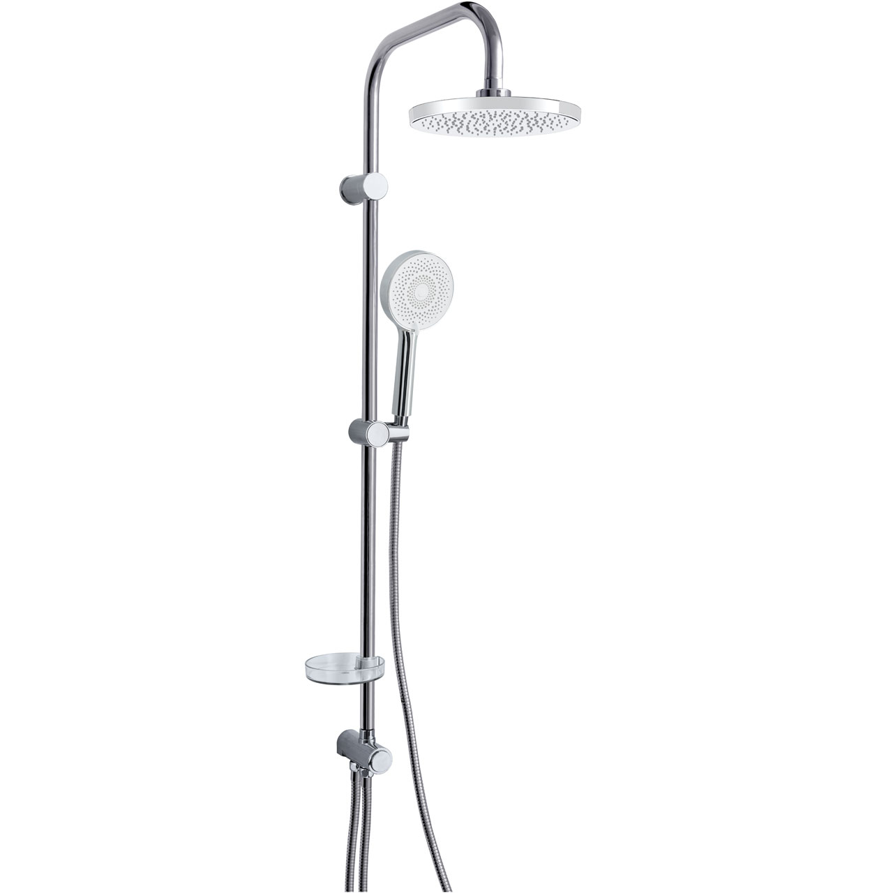 EuroFlux takduschpaket (krom/vit)