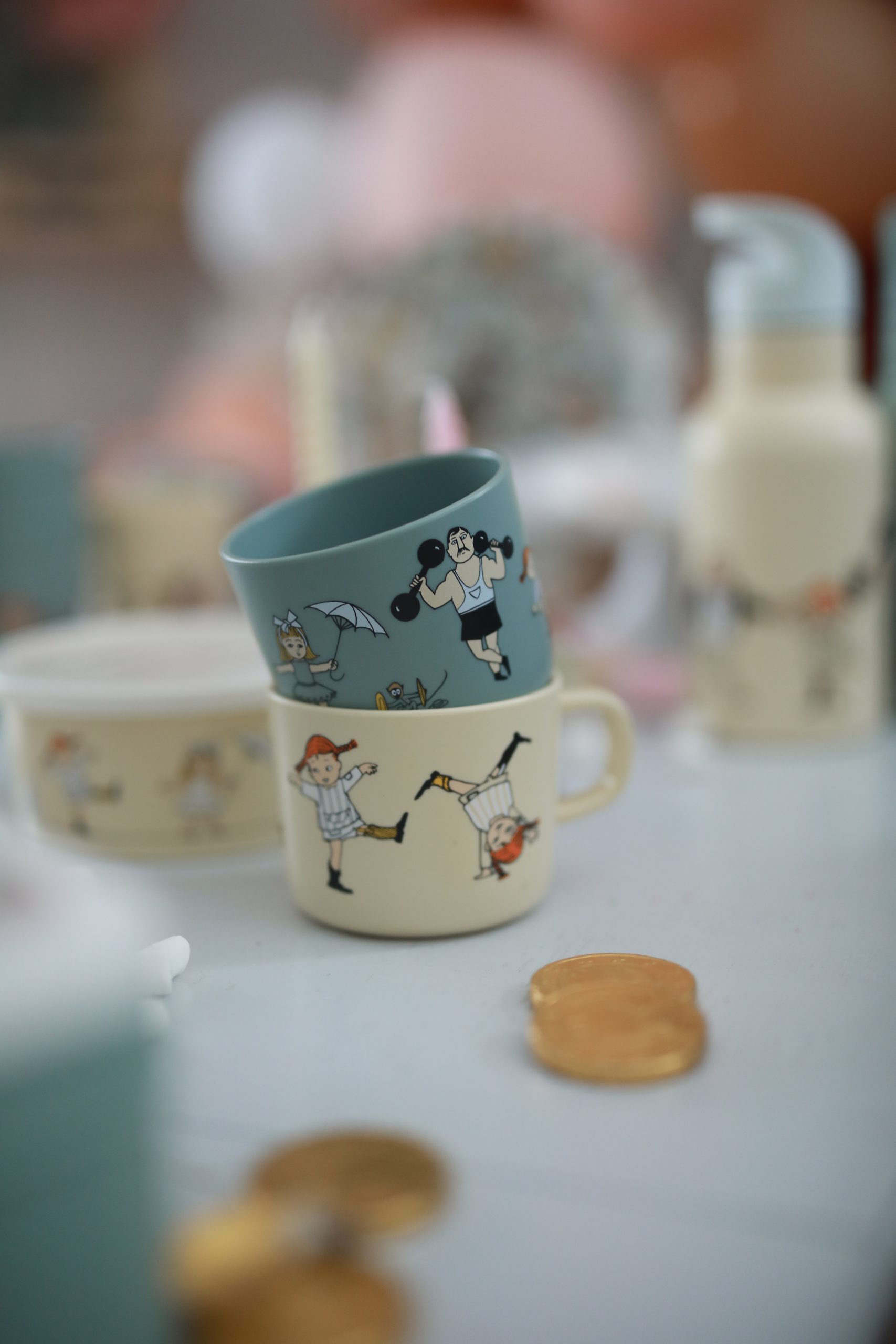 Pippi Cirkus, Mugg med handtag, Gul  - Rätt Start - 2