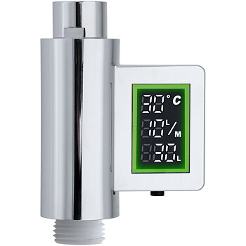 Water meter for temperature and consumption (chrome)