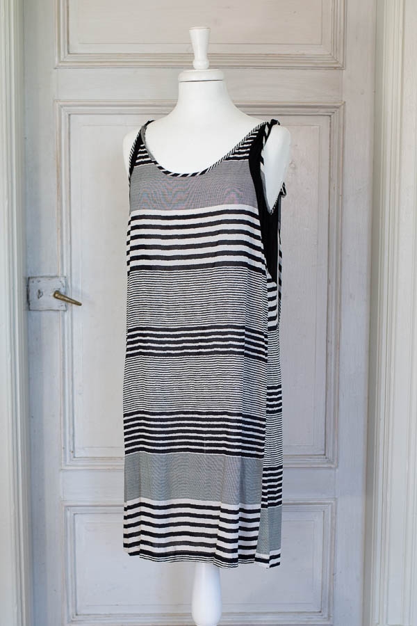 Pulz - PZNelly Short Dress Black White Stripe