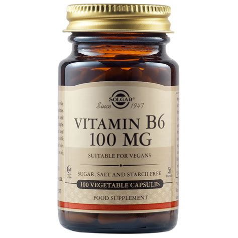  Vitamin B-6 100 mg, 100 tabl Solgar