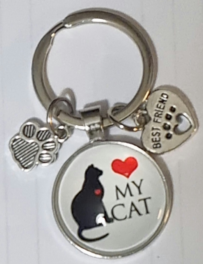 Nyckelring "I love my cat" FRAKTFRITT