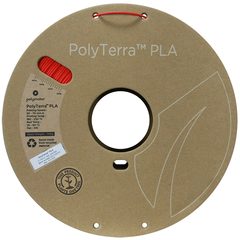 PolyTerra PLA Filament (1.75mm, 1Kg) - Lava Red