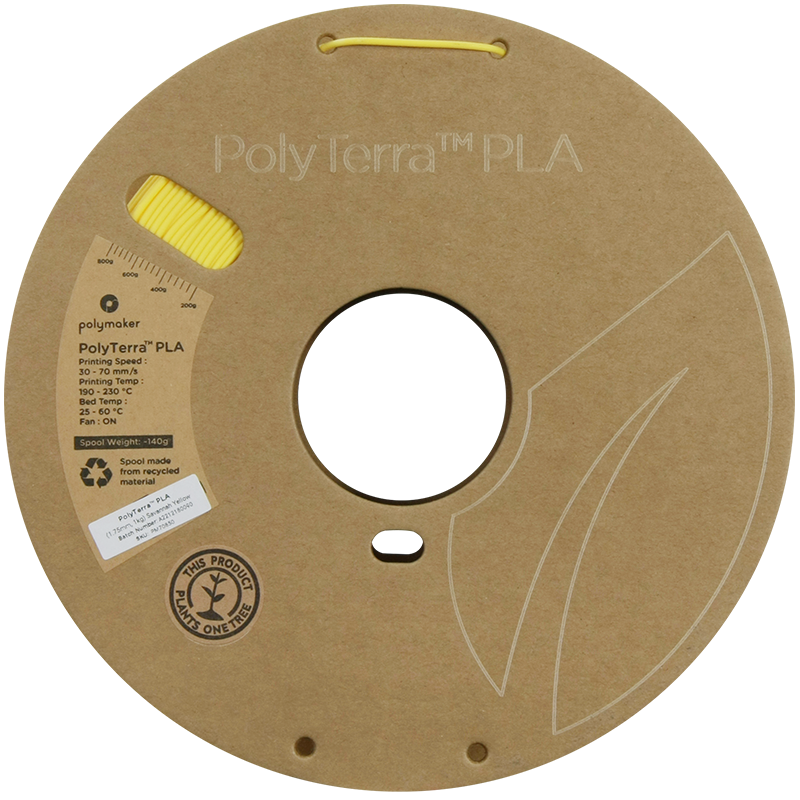 PolyTerra PLA Filament (1.75mm, 1Kg) - Savannah Yellow