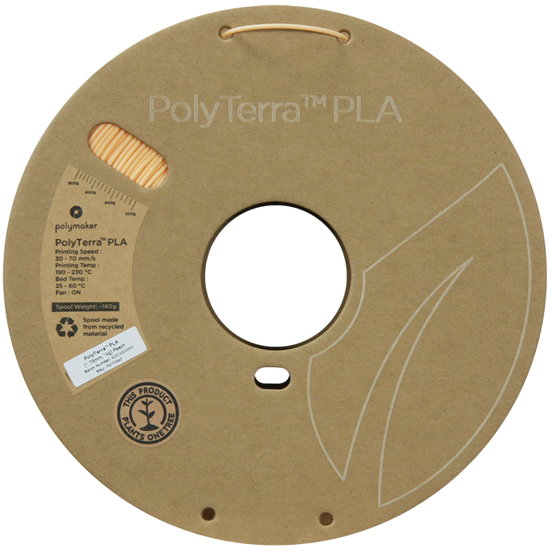 PolyTerra PLA Filament (1.75mm, 1Kg) - Peach