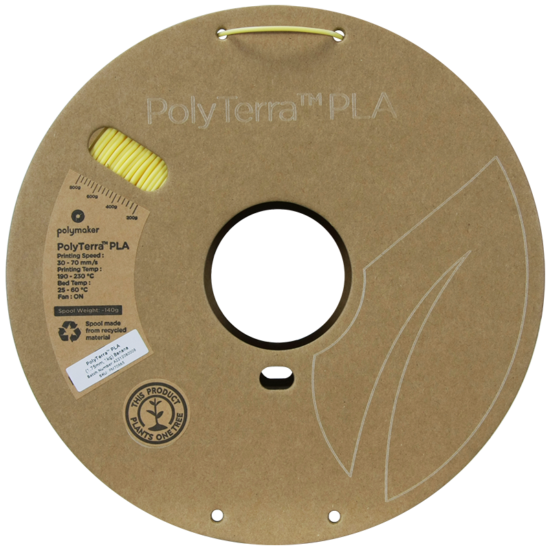 PolyTerra PLA Filament (1.75mm, 1Kg) - Banana