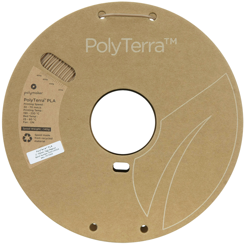 PolyTerra PLA Filament (1.75mm, 1Kg) - Peanut