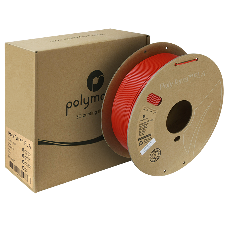 PolyTerra PLA Filament (1.75mm, 1Kg) - Army Red - 2