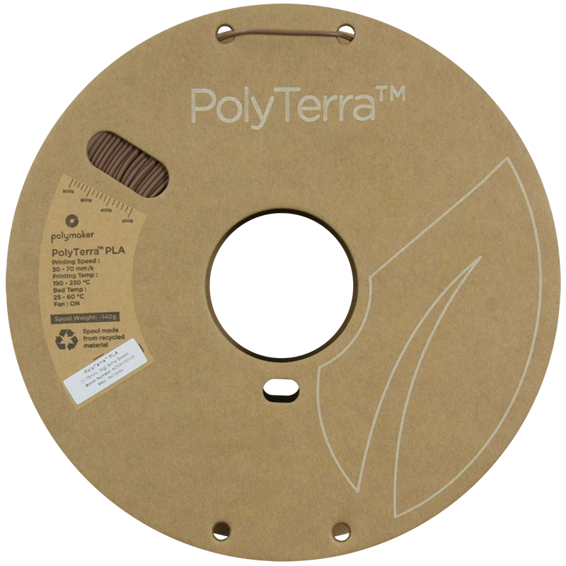 PolyTerra PLA Filament (1.75mm, 1Kg) - Army Brown