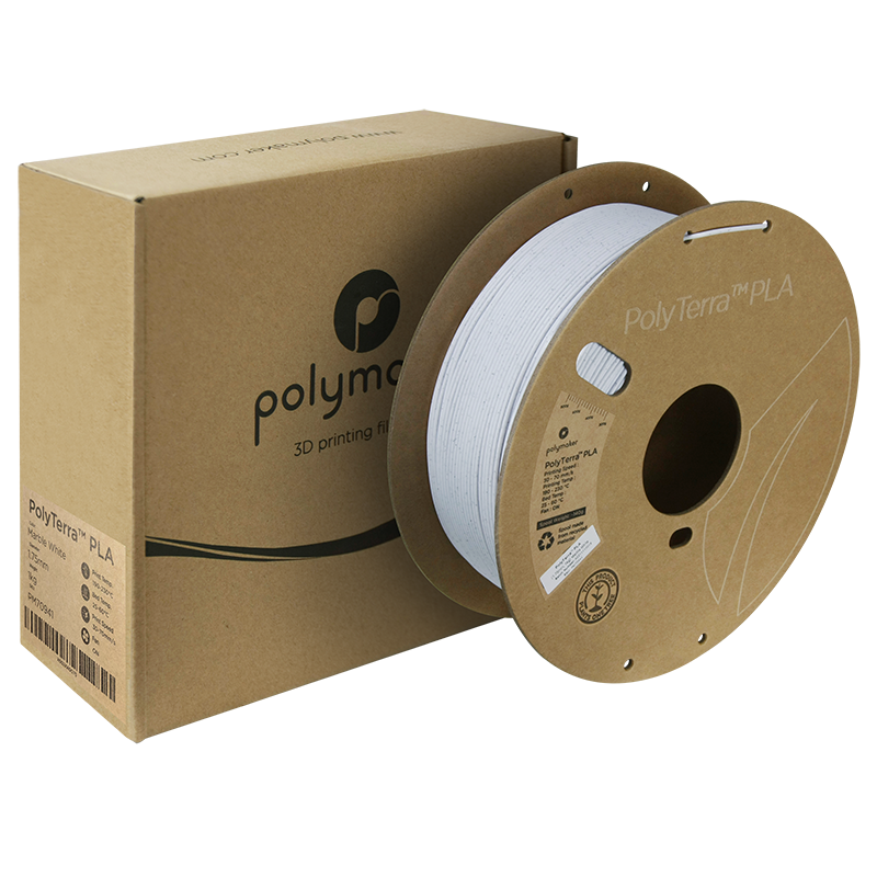 PolyTerra PLA Filament (1.75mm, 1Kg) - Marble White - 2