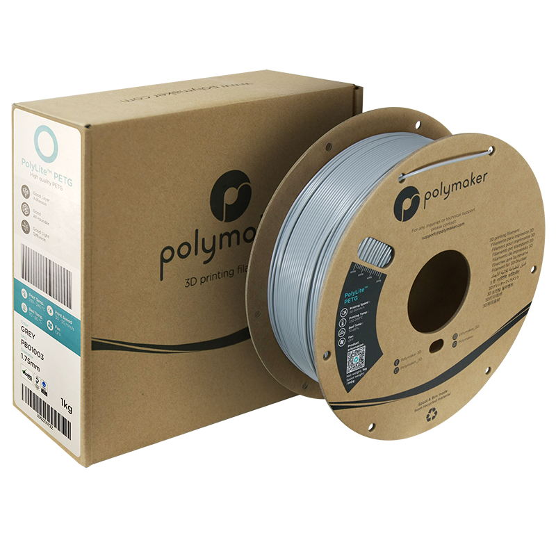 PolyLite PETG Filament (1.75mm, 1Kg) - Grey - 2