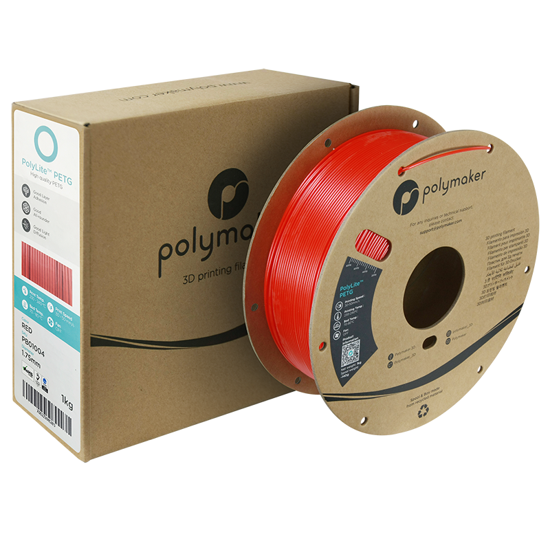 PolyLite PETG Filament (1.75mm, 1Kg) - Red - 2