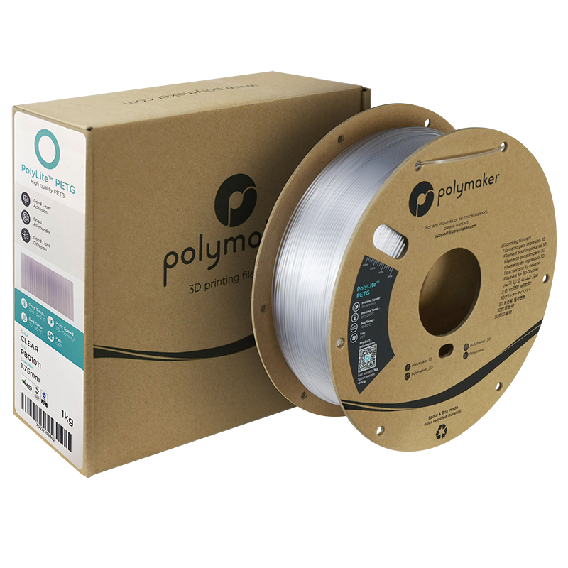 PolyLite PETG Filament (1.75mm, 1Kg) - Clear - 2
