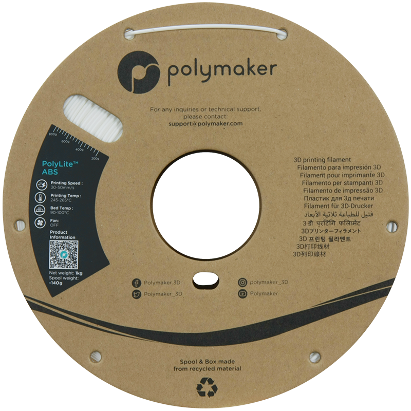 PolyLite ABS Filament (1.75mm, 1Kg) - White