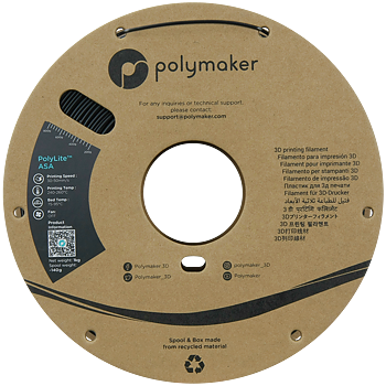 PolyLite ASA Filament (1.75mm, 1Kg) - Black