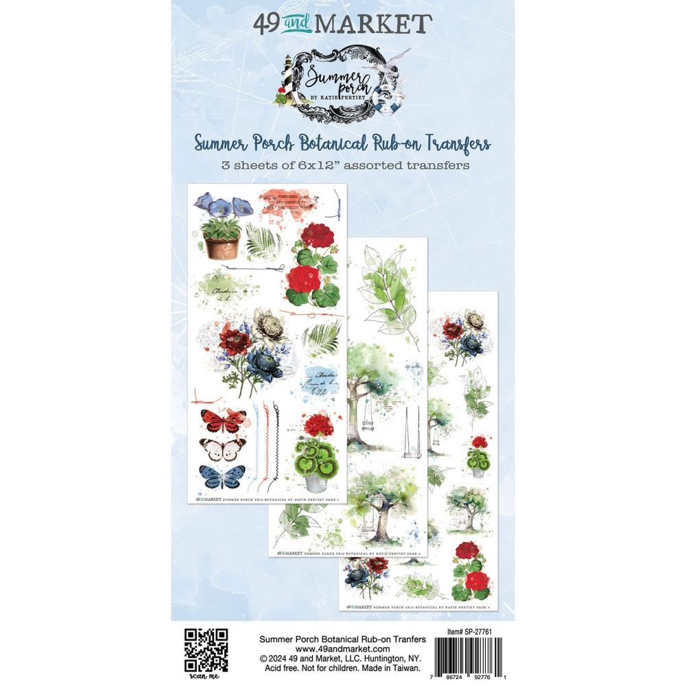 49 And Market - Rub-On Transfer Set - Botanical