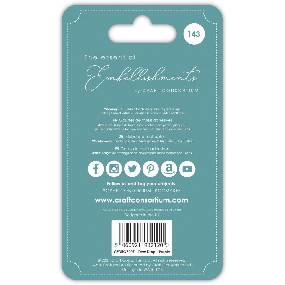 Craft Consortium - Essential Adhesive Dew Drops - Purple - 3