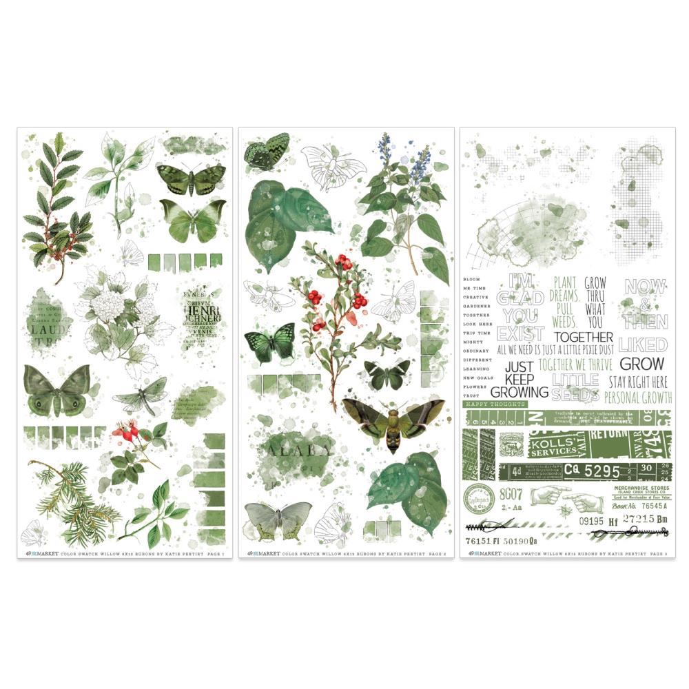 49 And Market - Rub-On Transfer Set - Color Swatch: Willow  - 3