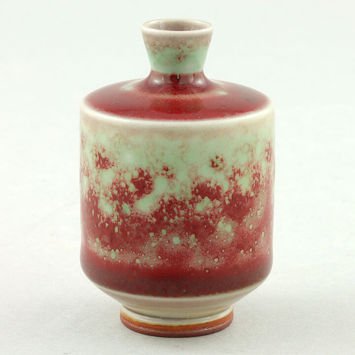 Berndt Friberg (1960s) Unique Vase with Celadon/Oxblood Glaze 5,5 cm