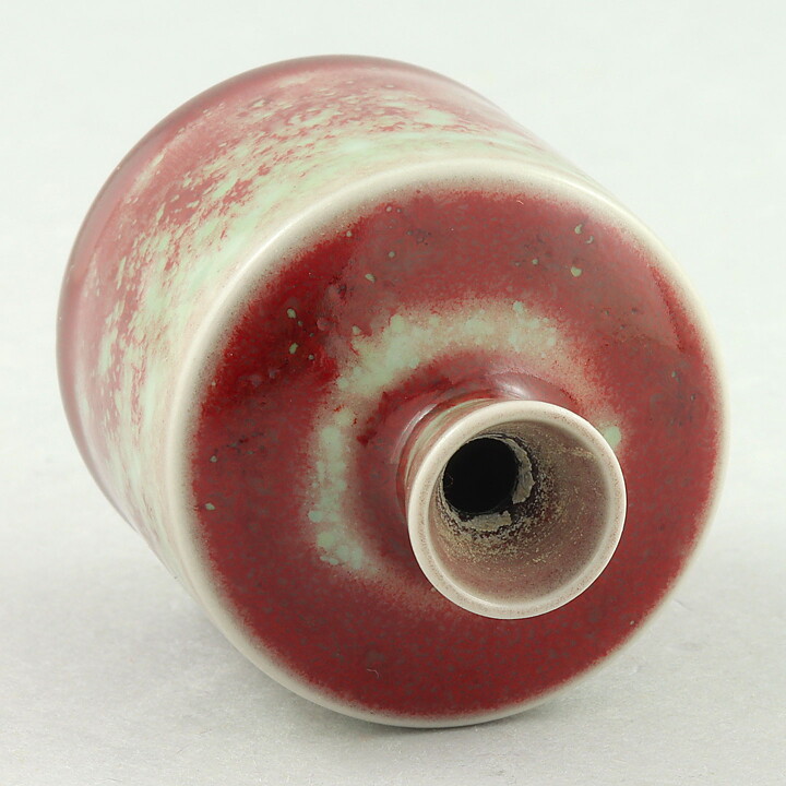 Berndt Friberg (1960s) Unique Vase with Celadon/Oxblood Glaze 5,5 cm