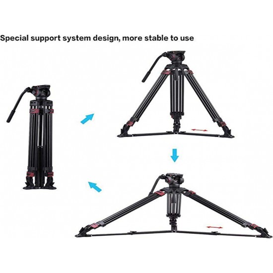 Miliboo MTT605B Carbon Fiber Video Tripod Kit with Ground Spreader - 2