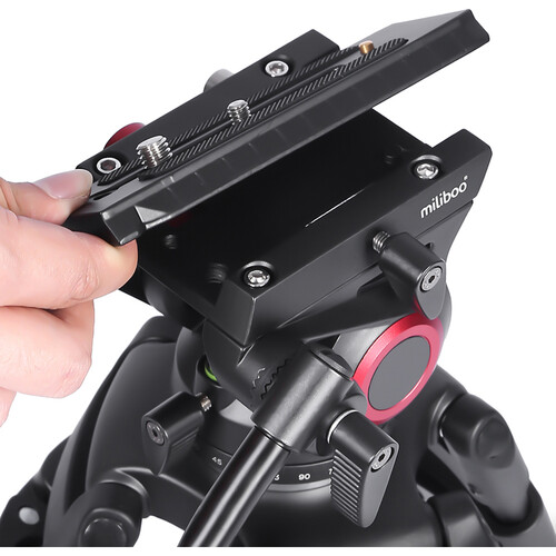 Miliboo MTT605B Carbon Fiber Video Tripod Kit with Ground Spreader - 3